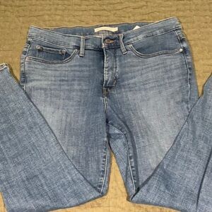 Levi's Blue Straight Leg Jeans with Subtle Fading